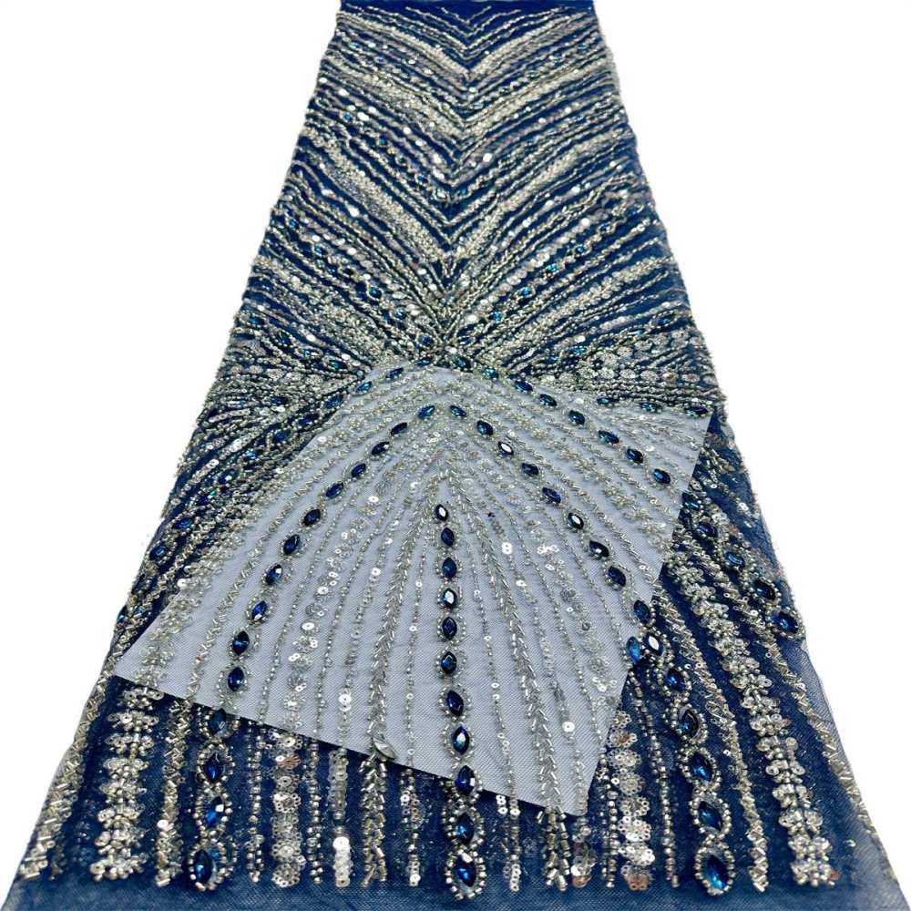 Beaded Tulle Fabric - 5 Yards - Embellished Fabric for Prom Dresses | HN789