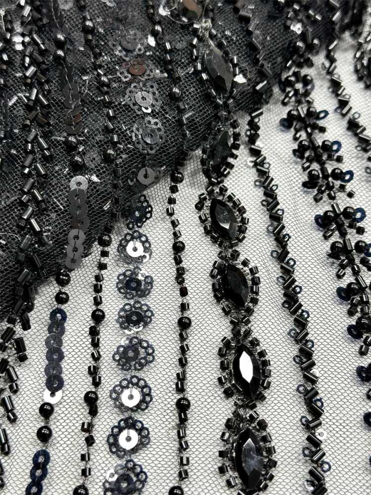 Jeweled Tulle Fabric - 5 Yards - Embellished Fabric for Prom Dresses | HN789