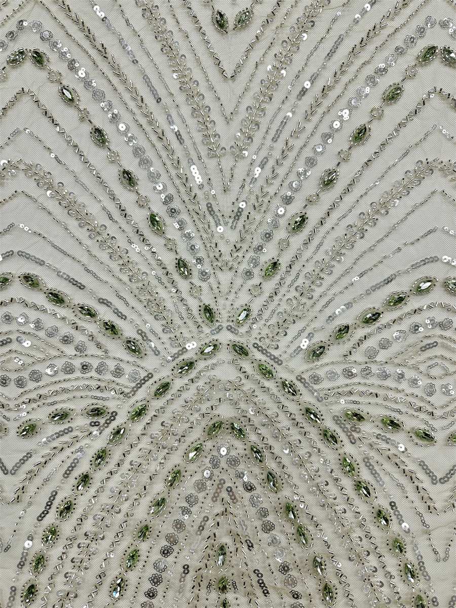 Jeweled Tulle Fabric - 5 Yards - Embellished Fabric for Prom Dresses | HN789