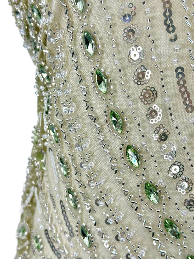 Jeweled Tulle Fabric - 5 Yards - Embellished Fabric for Prom Dresses | HN789