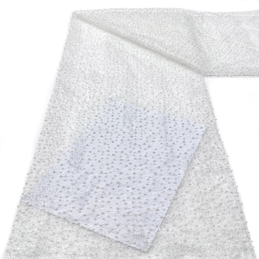 Beaded Tulle Fabric - 5 Yards - Embellished Fabric for Prom Dresses | HN791