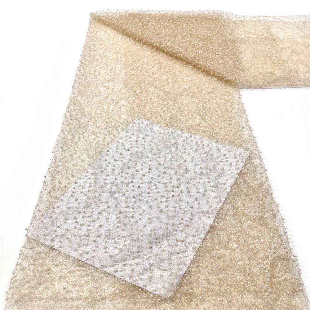 Beaded Tulle Fabric - 5 Yards - Embellished Fabric for Prom Dresses | HN791