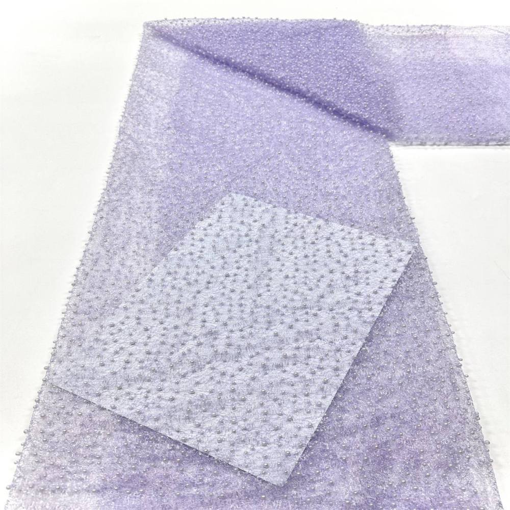 Beaded Tulle Fabric - 5 Yards - Embellished Fabric for Prom Dresses | HN791