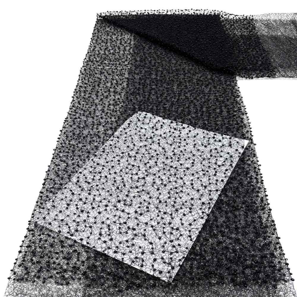 Beaded Tulle Fabric - 5 Yards - Embellished Fabric for Prom Dresses | HN791