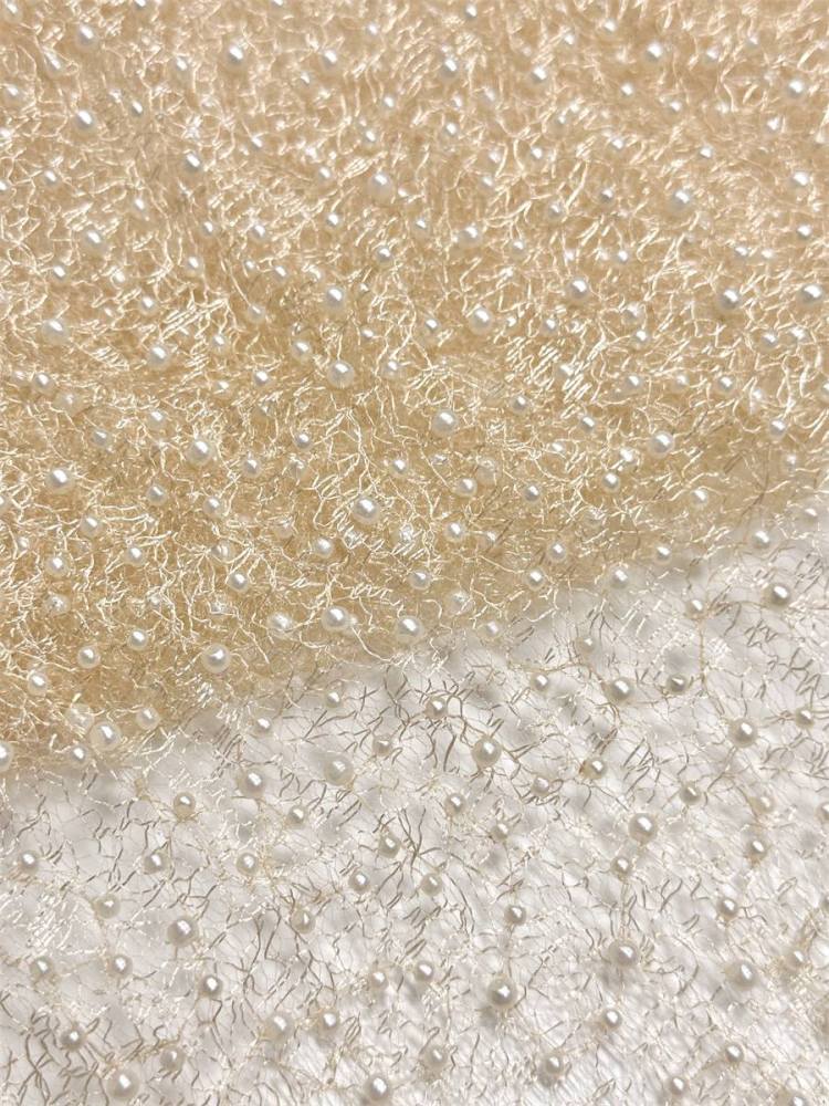 Beaded Tulle Fabric - 5 Yards - Embellished Fabric for Prom Dresses | HN791