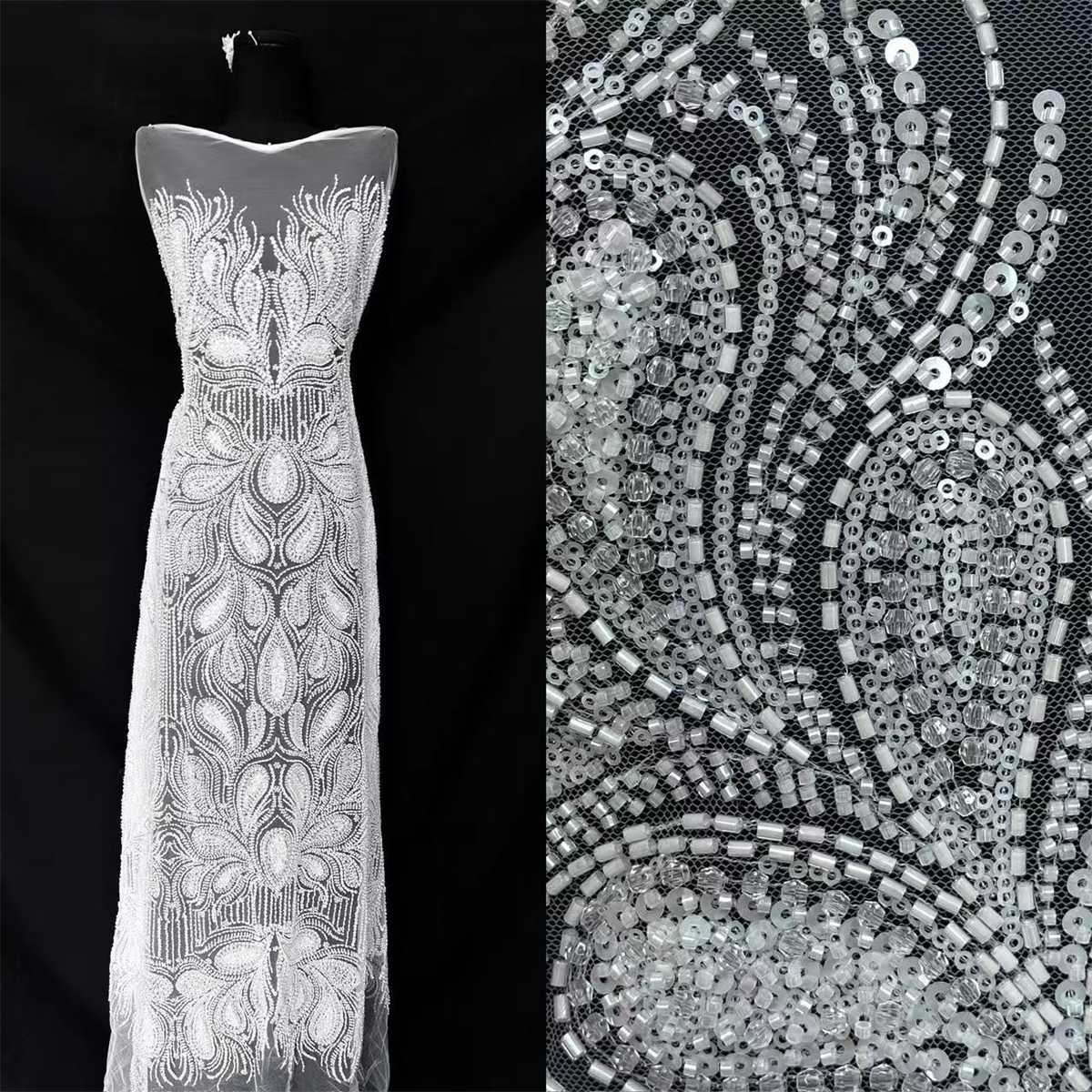 Beaded Tulle Fabric - 5 Yards | COD HN707