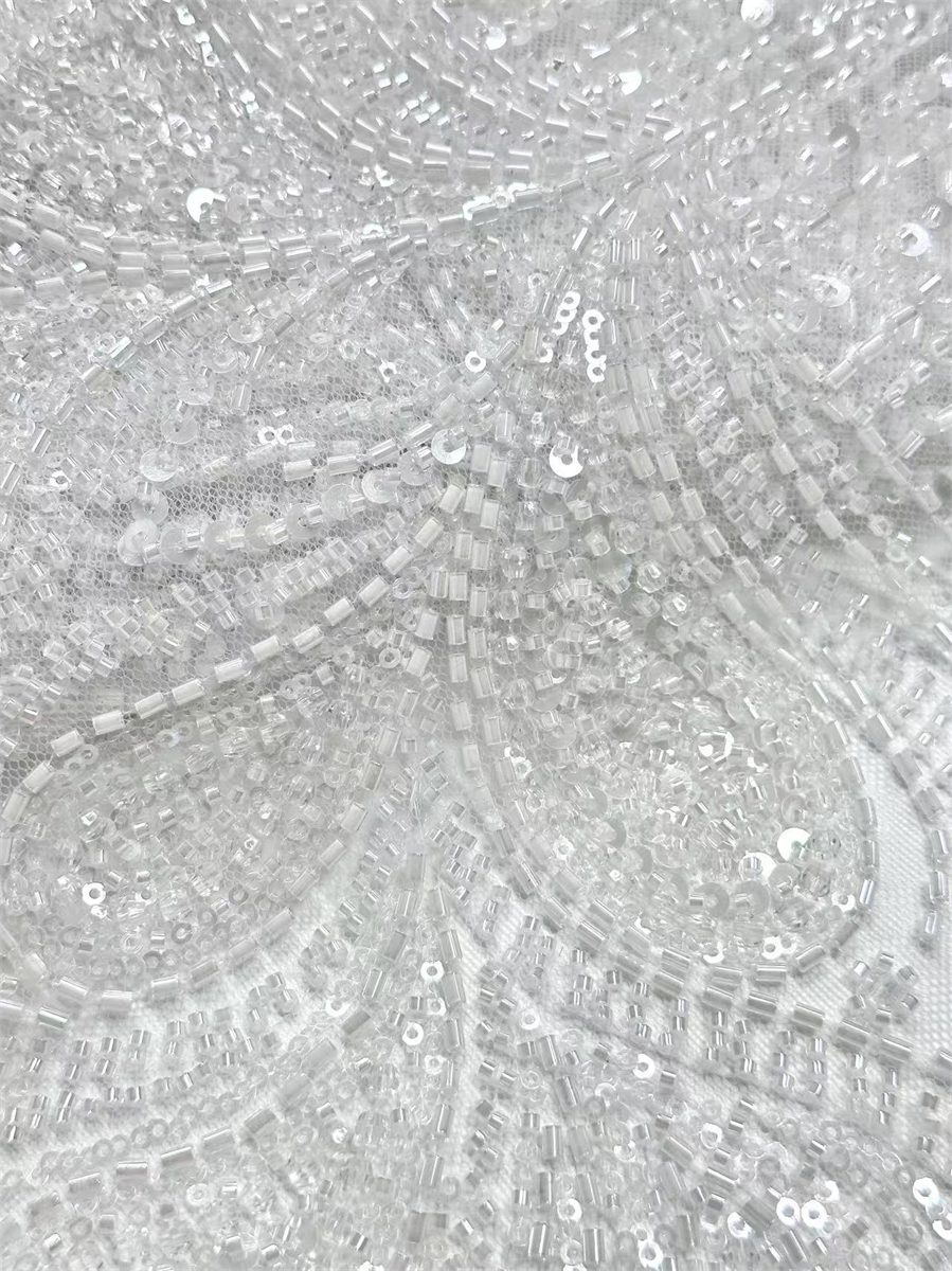 Beaded Tulle Fabric - 5 Yards | COD HN707