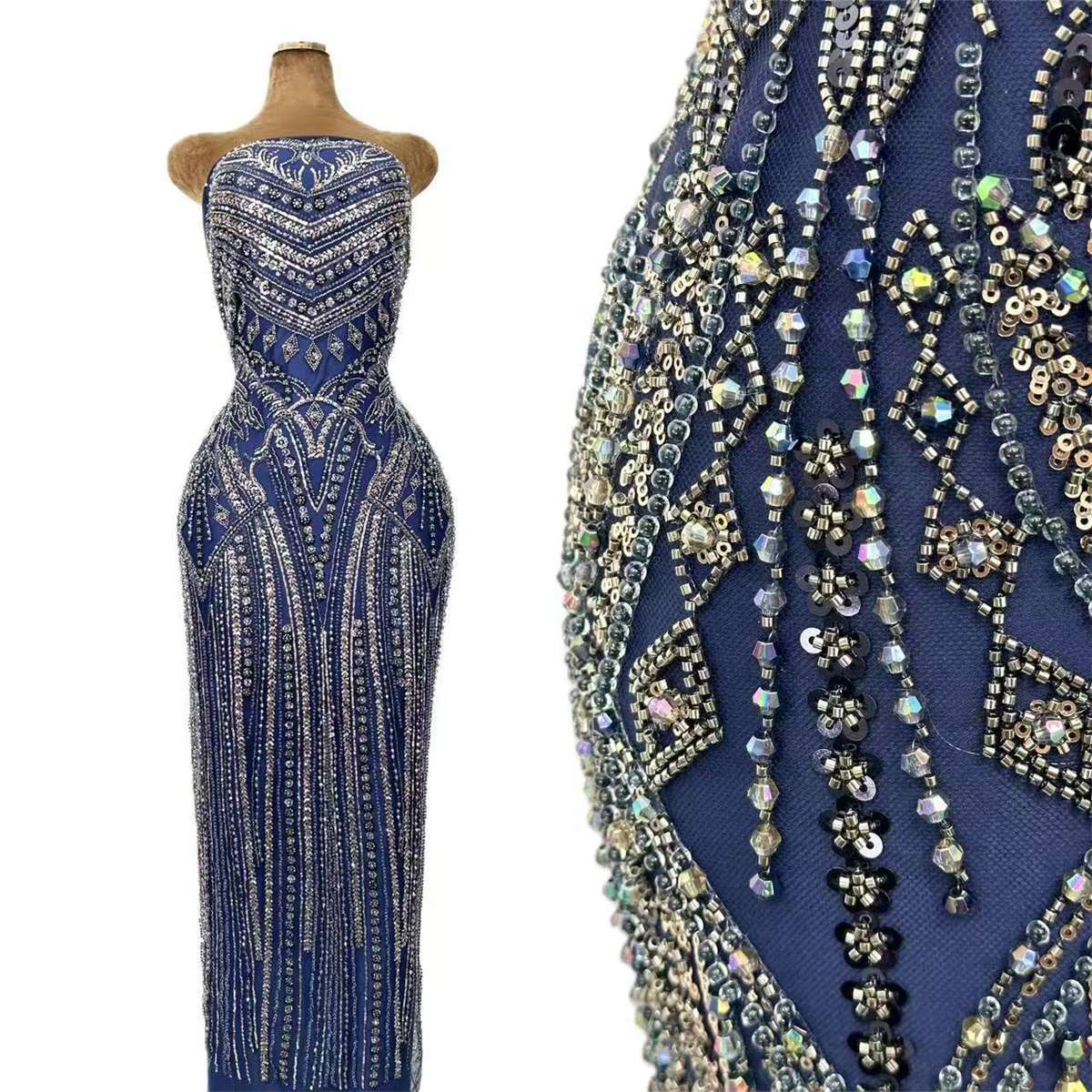 Beaded Tulle Fabric - 5 Yards | COD HN739