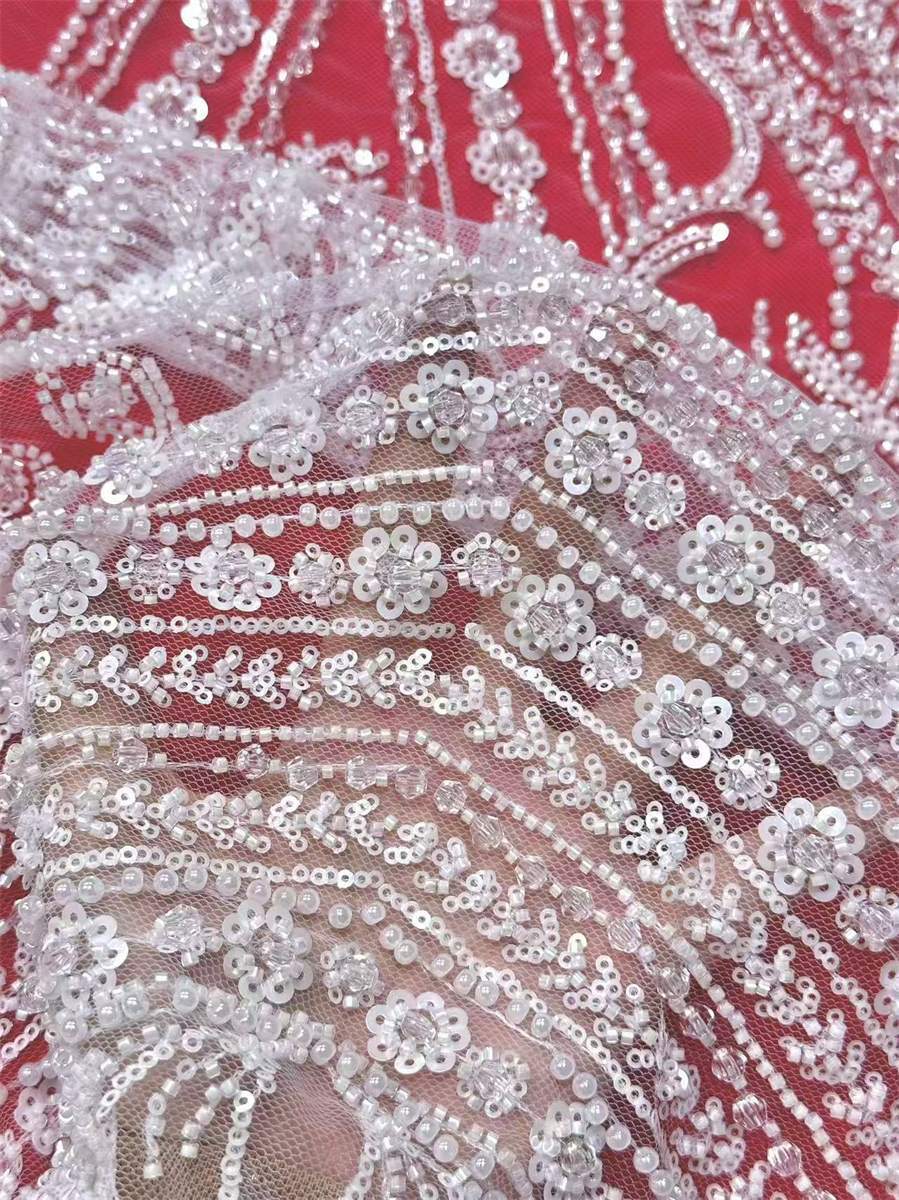 Beaded Tulle Fabric - 5 Yards | COD HN739