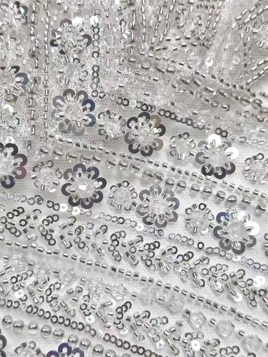 Beaded Tulle Fabric - 5 Yards | COD HN739