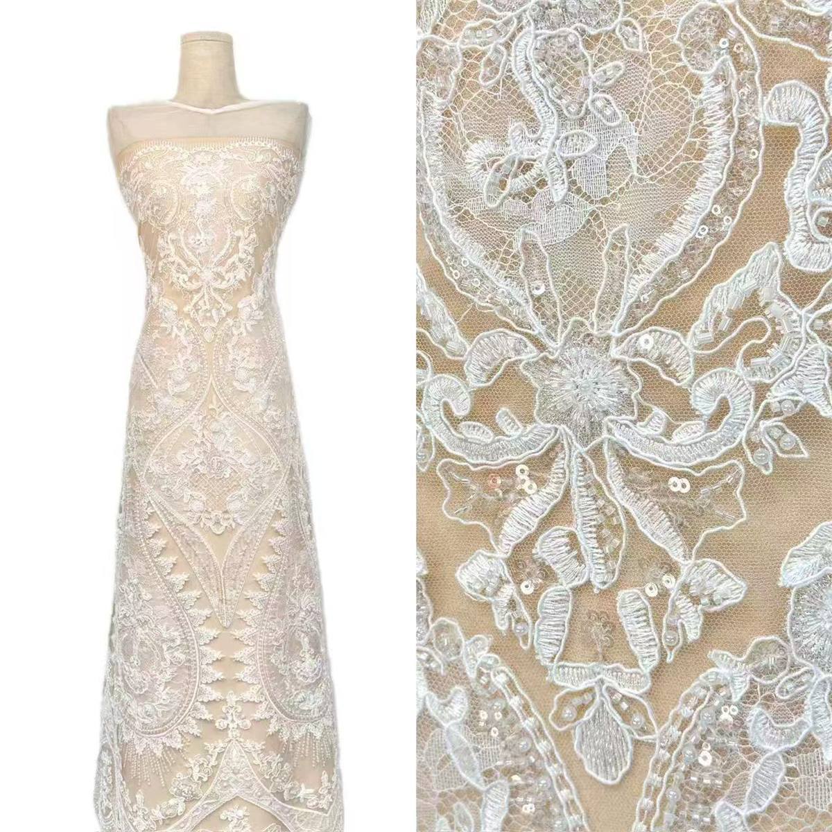 Beaded Tulle Fabric - 5 Yards | COD LIL9028
