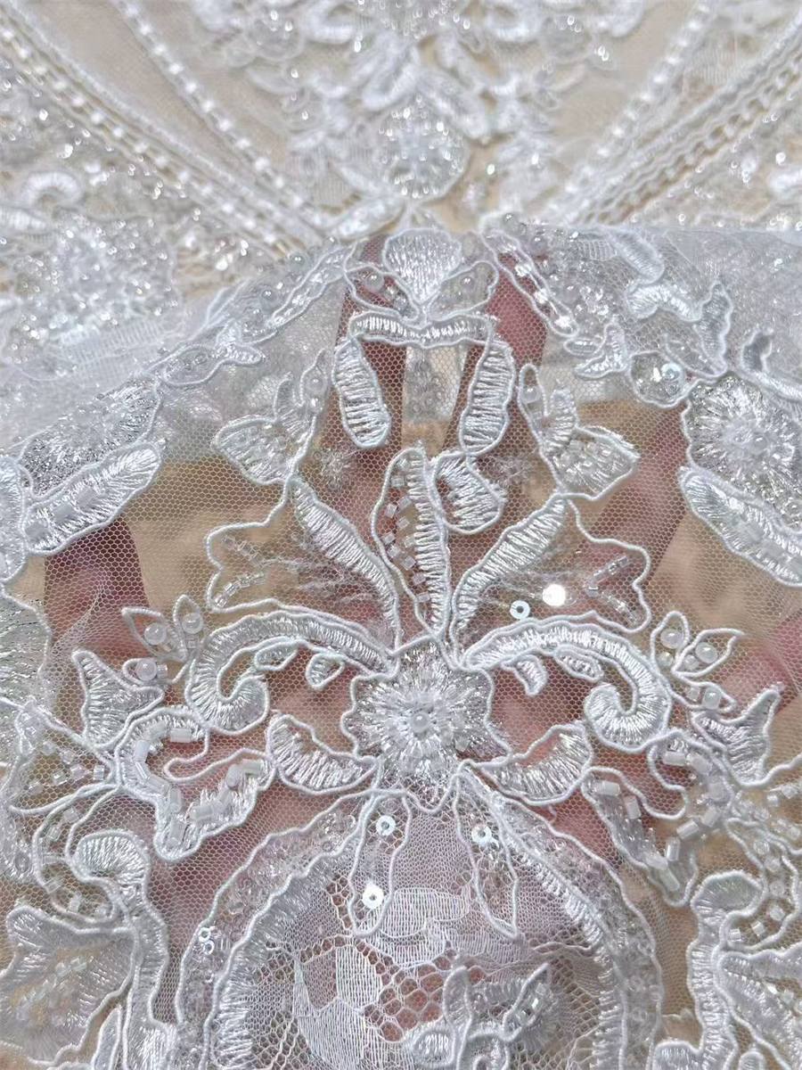 Beaded Tulle Fabric - 5 Yards | COD LIL9028