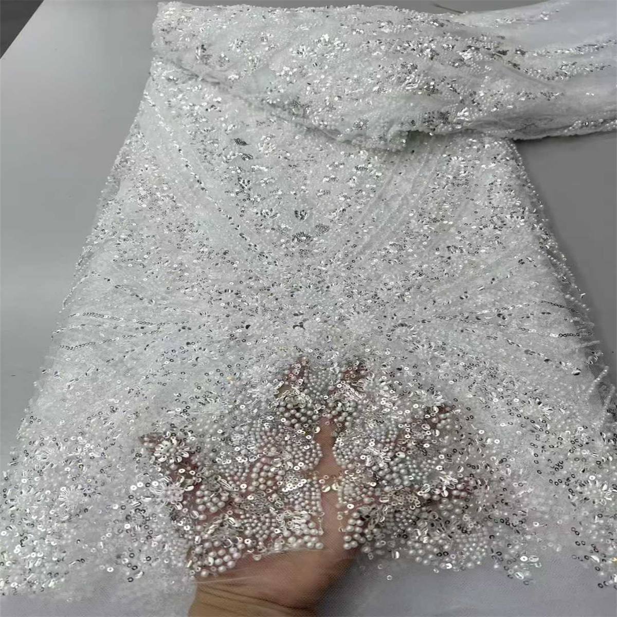 Beaded Tulle Fabric - 5 Yards | COD LIL9007
