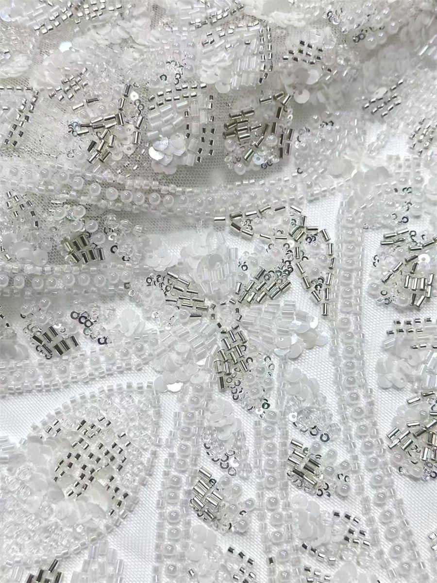 Beaded Tulle Fabric - 5 Yards | COD LIL9032