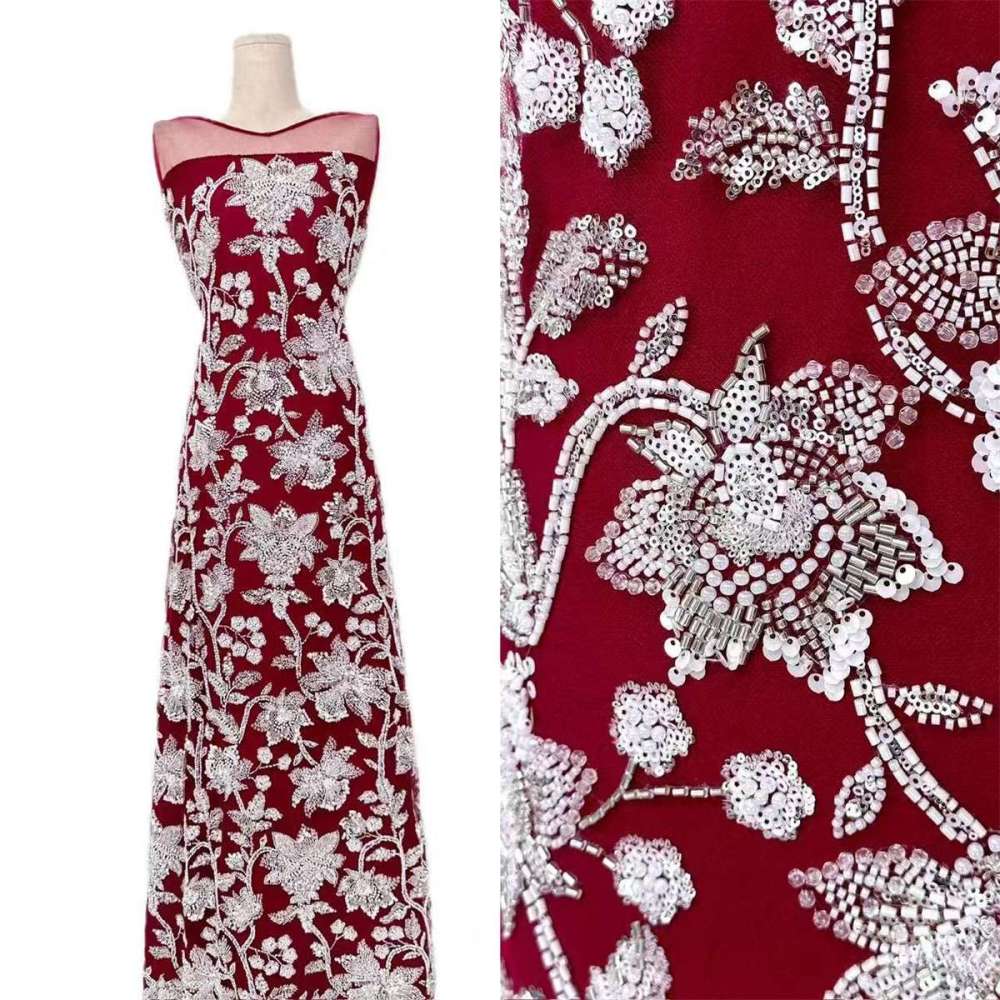 Beaded Tulle Fabric - 5 Yards | COD LIL9033