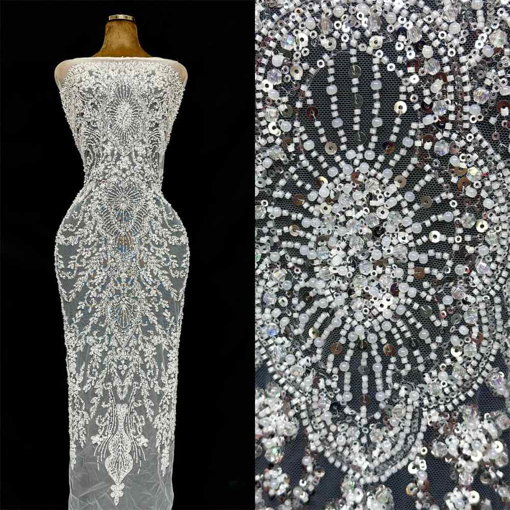 Beaded Tulle Fabric - 5 Yards | COD LIL9044