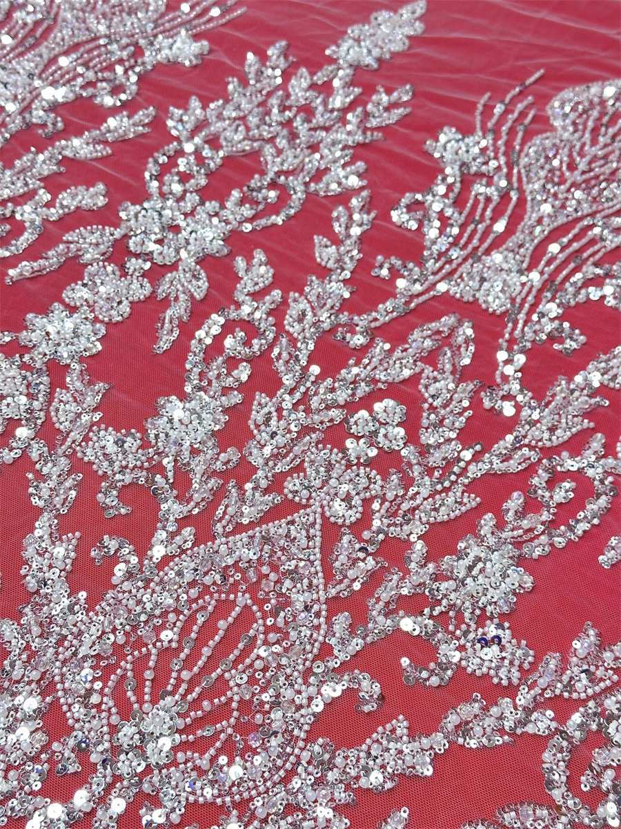 Beaded Tulle Fabric - 5 Yards | COD LIL9044