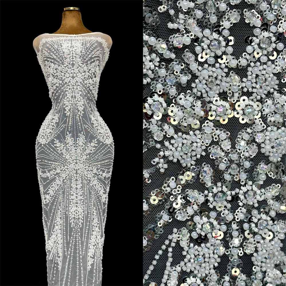 Beaded Tulle Fabric - 5 Yards | COD LIL9045