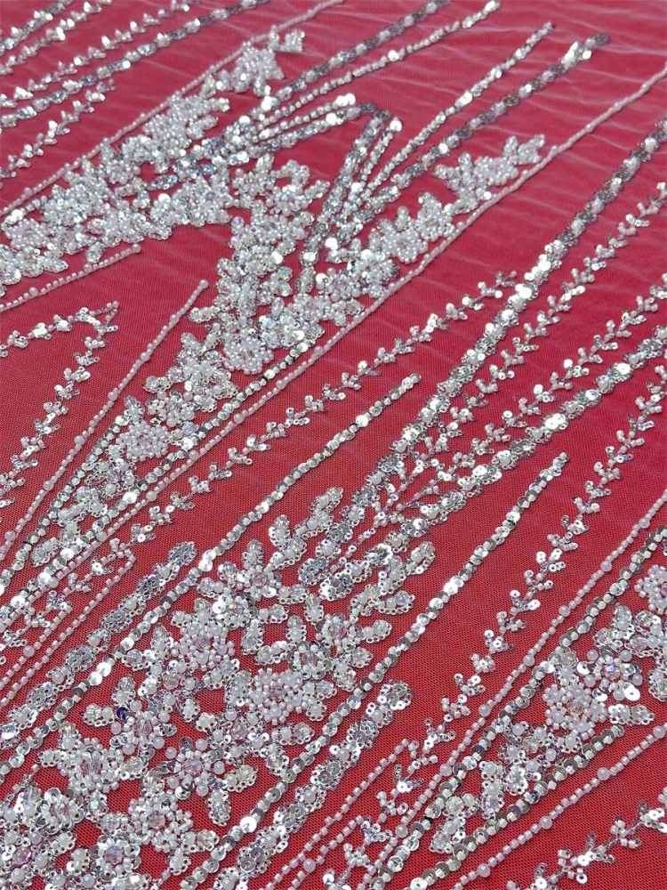 Beaded Tulle Fabric - 5 Yards | COD LIL9045