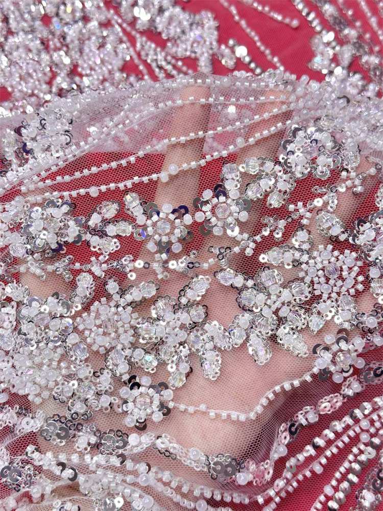 Beaded Tulle Fabric - 5 Yards | COD LIL9045