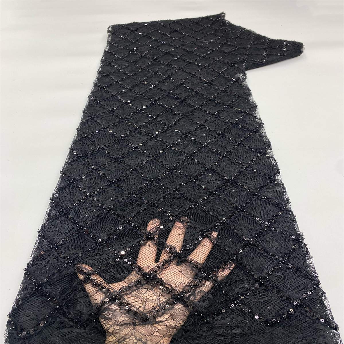 Beaded Lace Fabric - 5 Yards | MOD JX507
