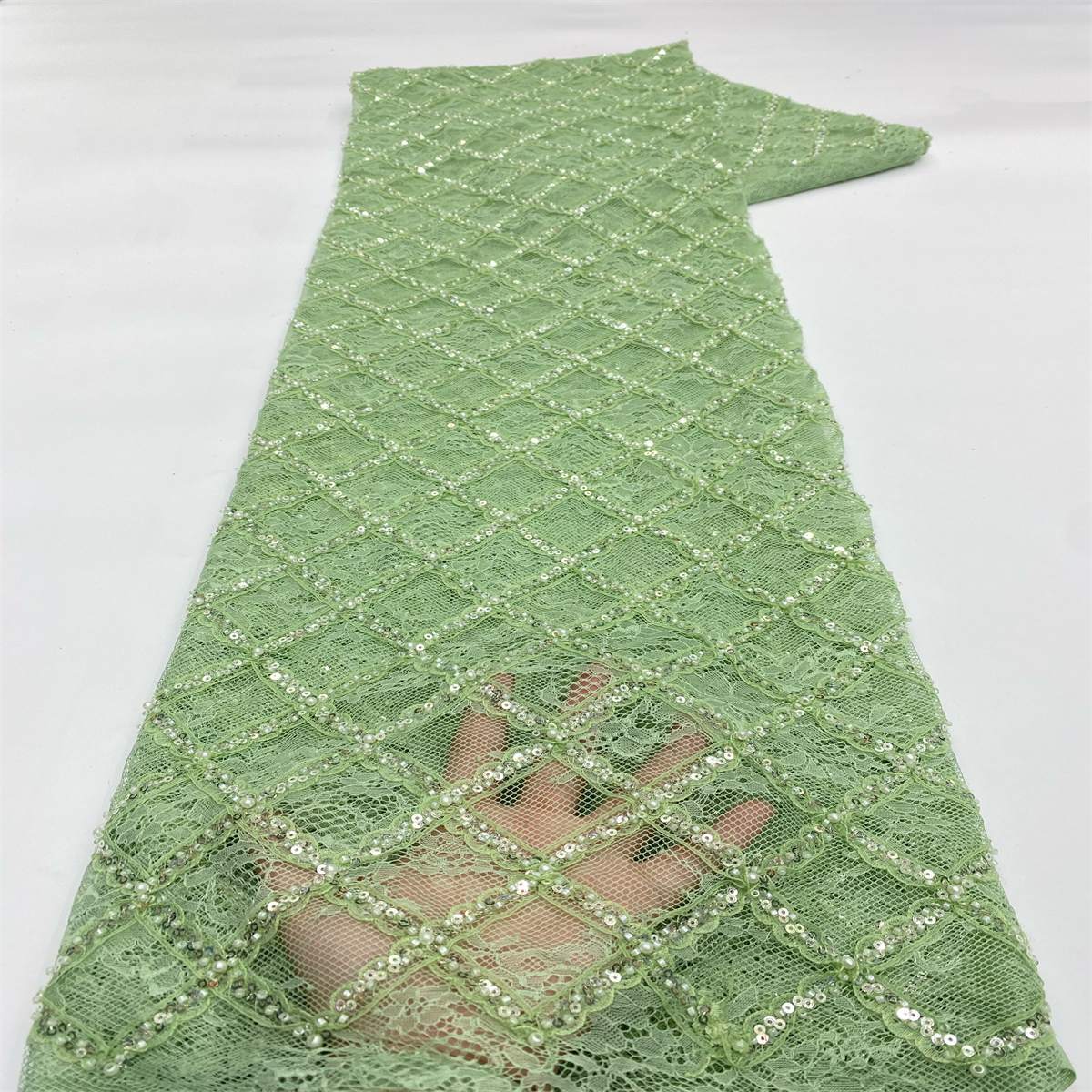 Beaded Lace Fabric - 5 Yards | MOD JX507
