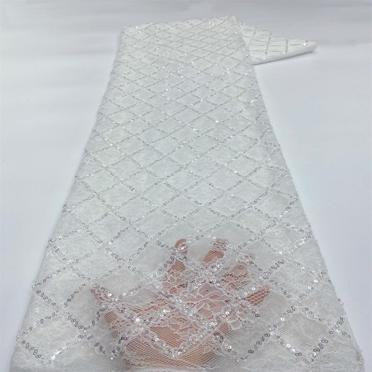 Beaded Lace Fabric - 5 Yards | MOD JX507