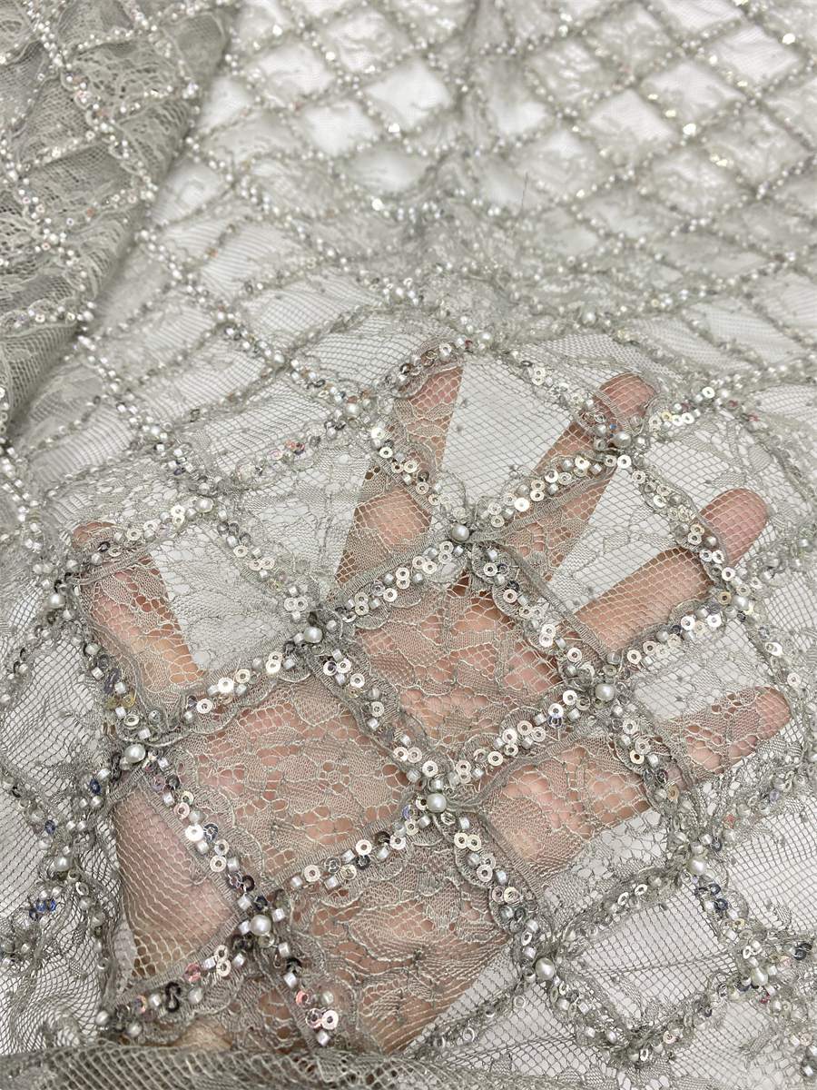 Beaded Lace Fabric - 5 Yards | MOD JX507