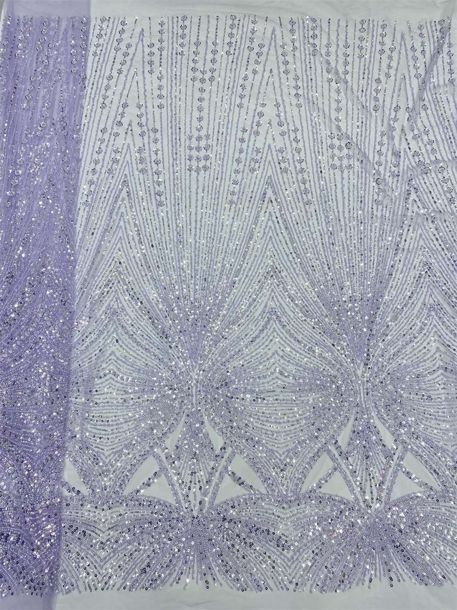 Beaded Tulle Fabric - 5 Yards - Embellished Fabric for Prom Dresses | MOD JX508