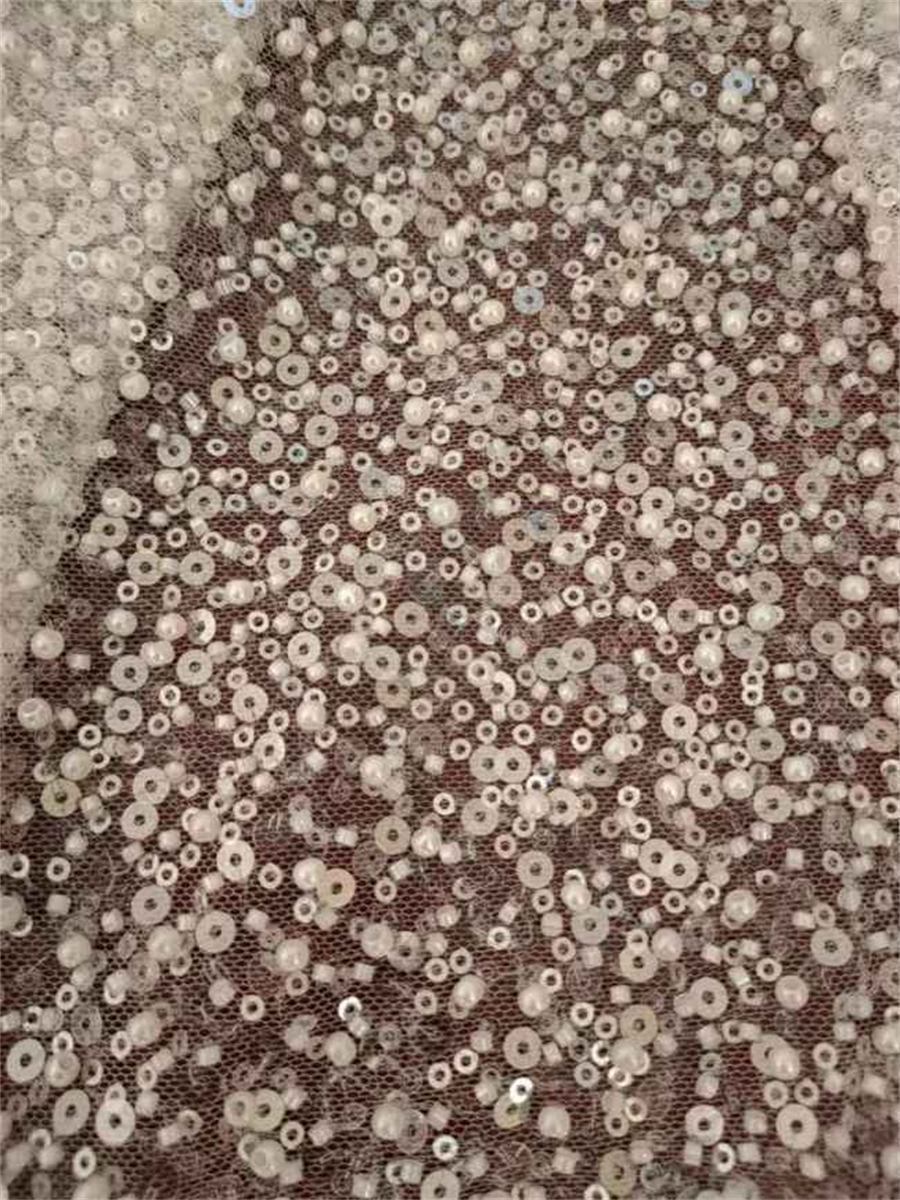 Bridal Lace Fabric - 1 Yard - Beaded Wedding Lace Fabric | COD RX021