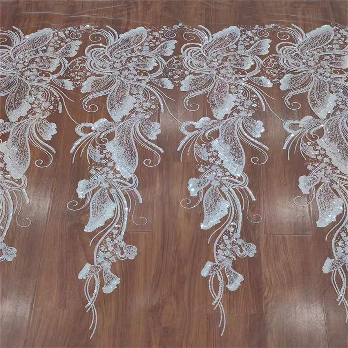 Bridal Lace Fabric - 1 Yard - Beaded Wedding Lace Fabric | COD RX051