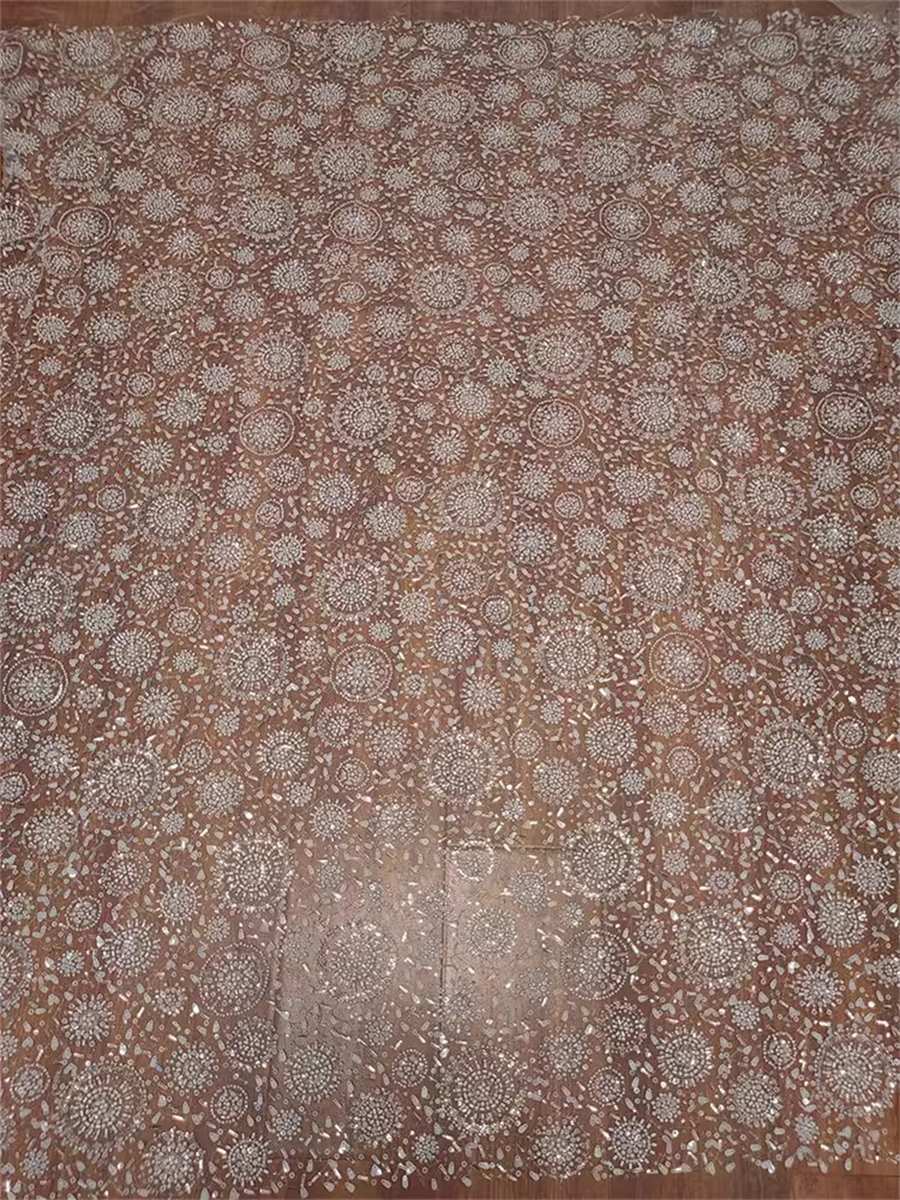 Bridal Lace Fabric - 1 Yard - Beaded Wedding Lace Fabric | COD RX083