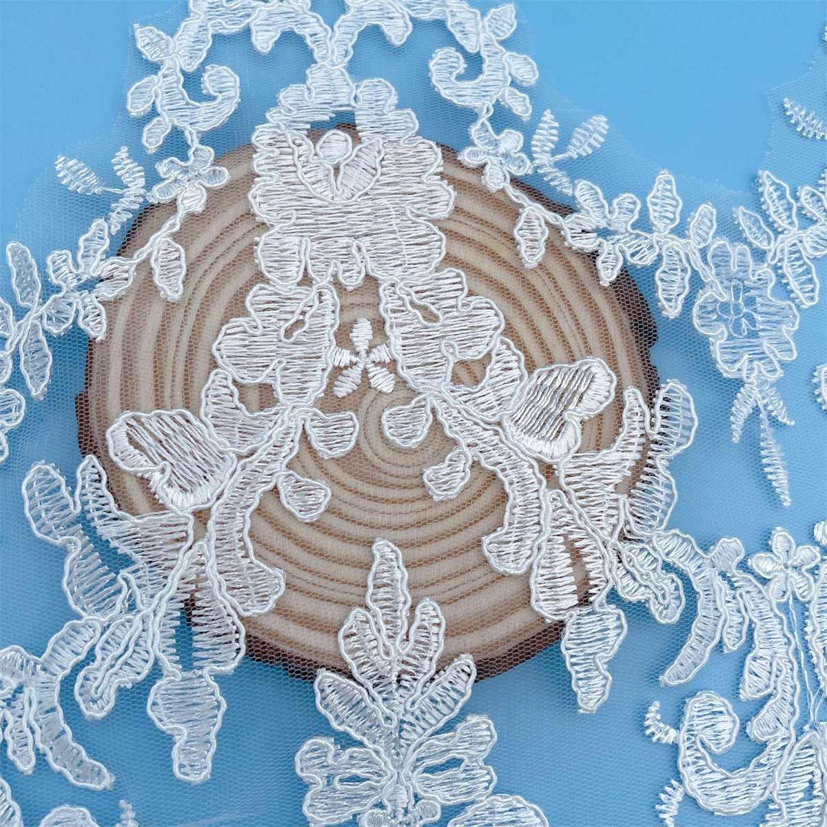 Bridal Lace Trim - 10 Yards - Corded Embroidered Wedding Lace Trim