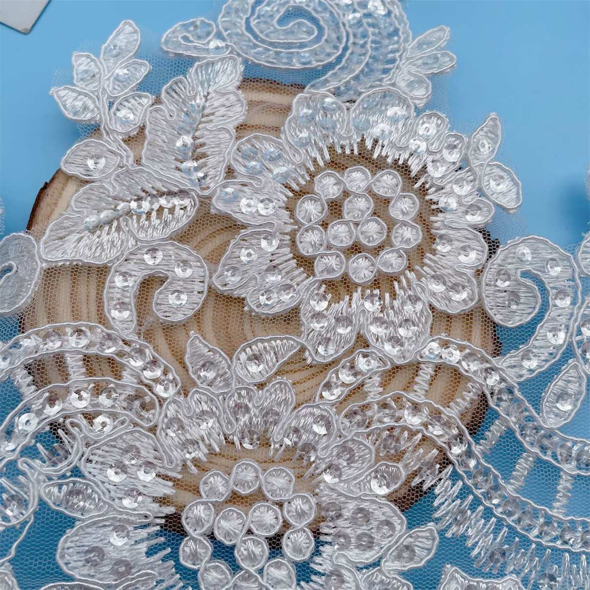 Bridal Lace Trim - 10 Yards - Corded Embroidered Wedding Lace Trim