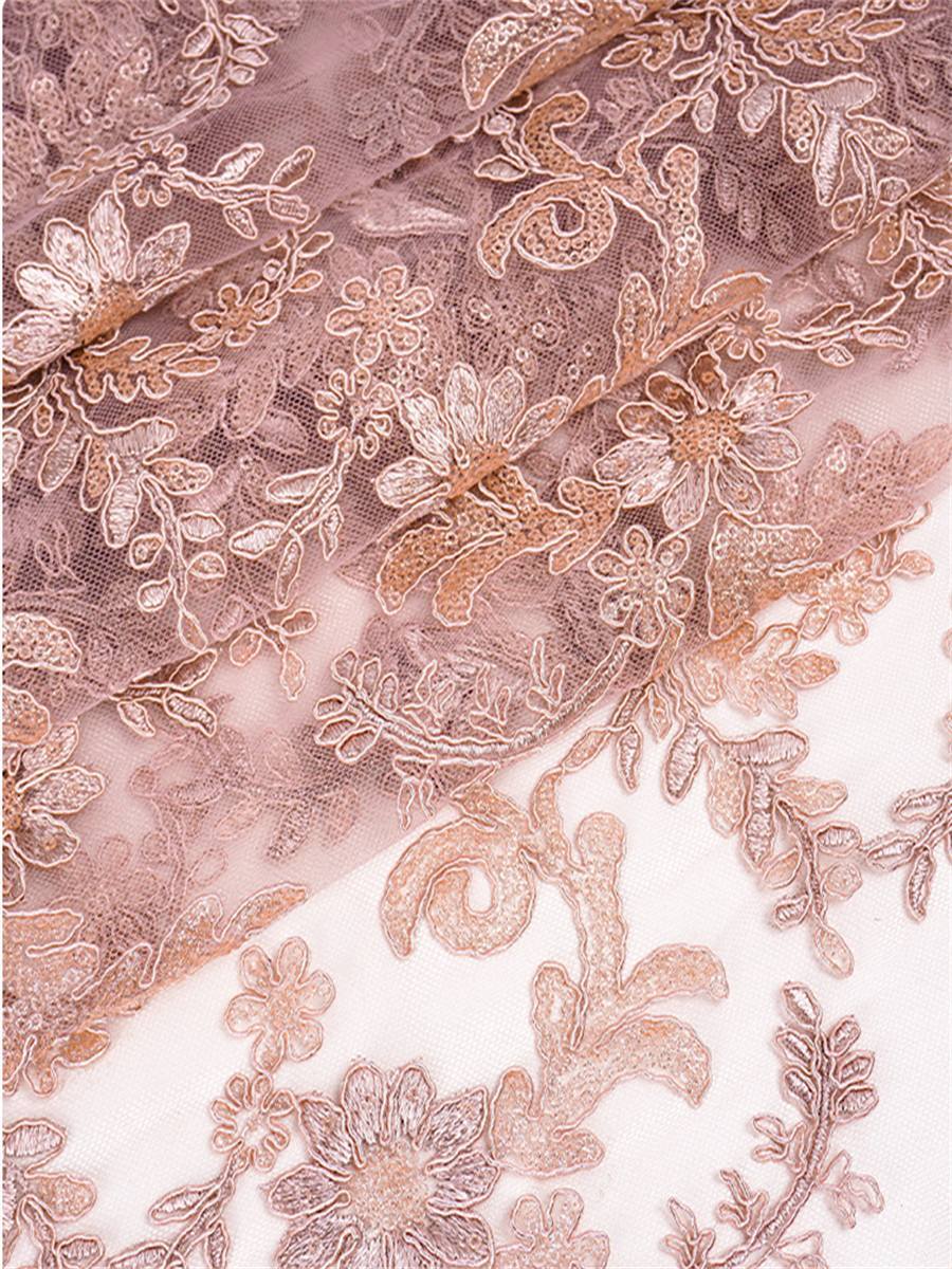 Corded Embroidered Sequin Lace Fabric - 1 Yard | MOD DX009