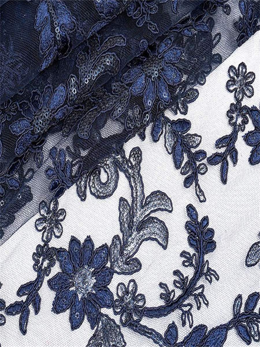 Corded Embroidered Sequin Lace Fabric - 5 Yards | MOD DX009