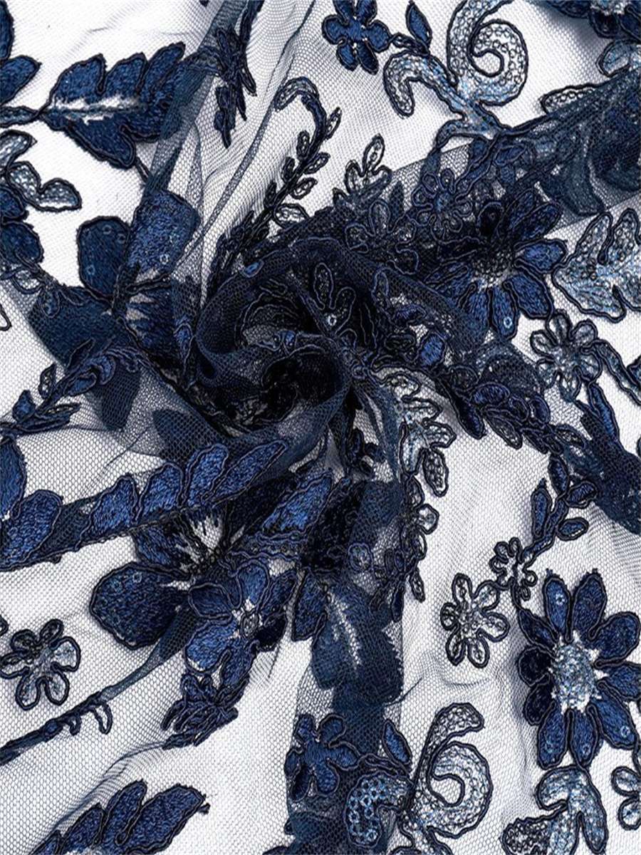 Corded Embroidered Sequin Lace Fabric - 5 Yards | MOD DX009