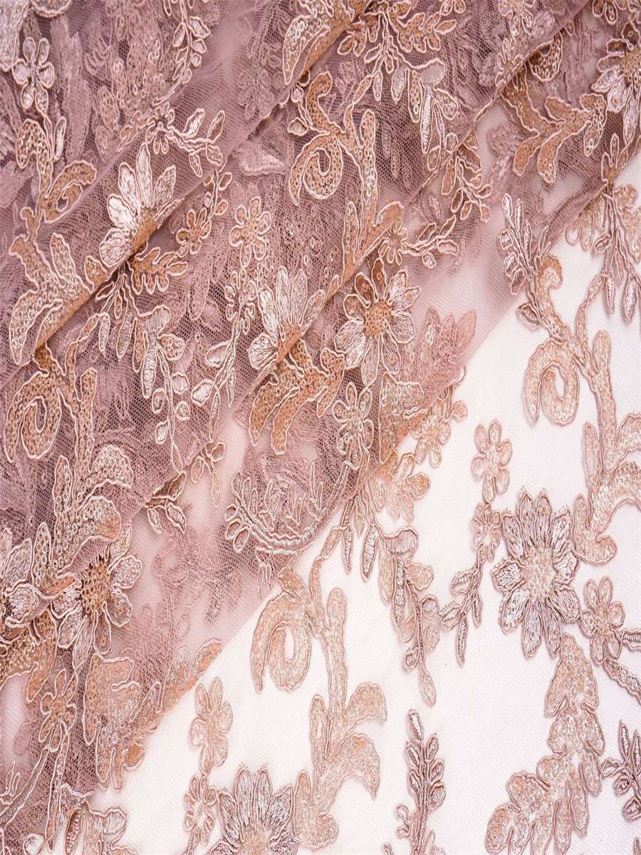 Corded Embroidered Sequin Lace Fabric - 1 Yard | MOD DX009