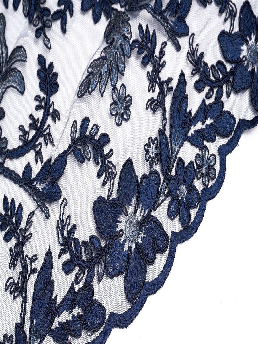 Corded Embroidered Sequin Lace Fabric - 5 Yards | MOD DX009