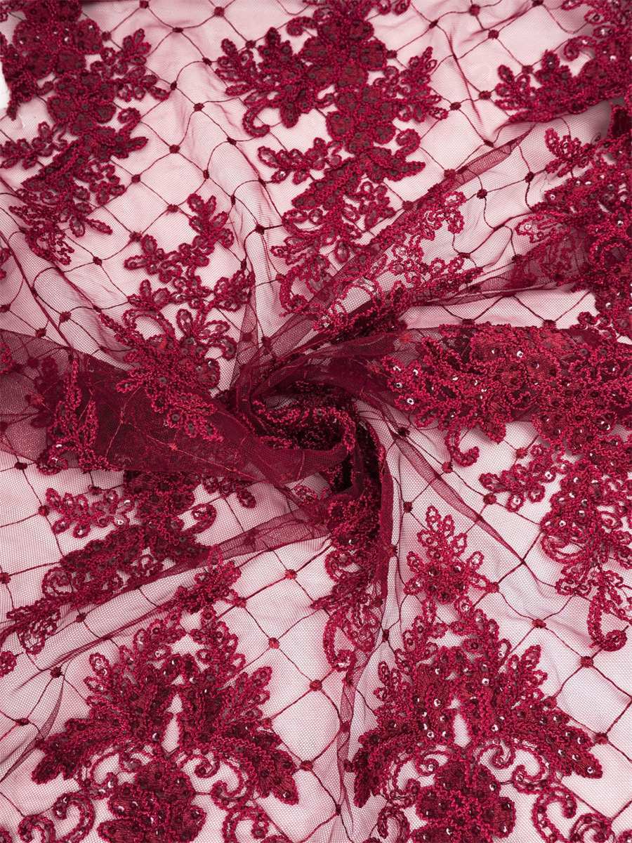 Embroidered Sequin Lace Fabric - 5 Yards | MOD DX012