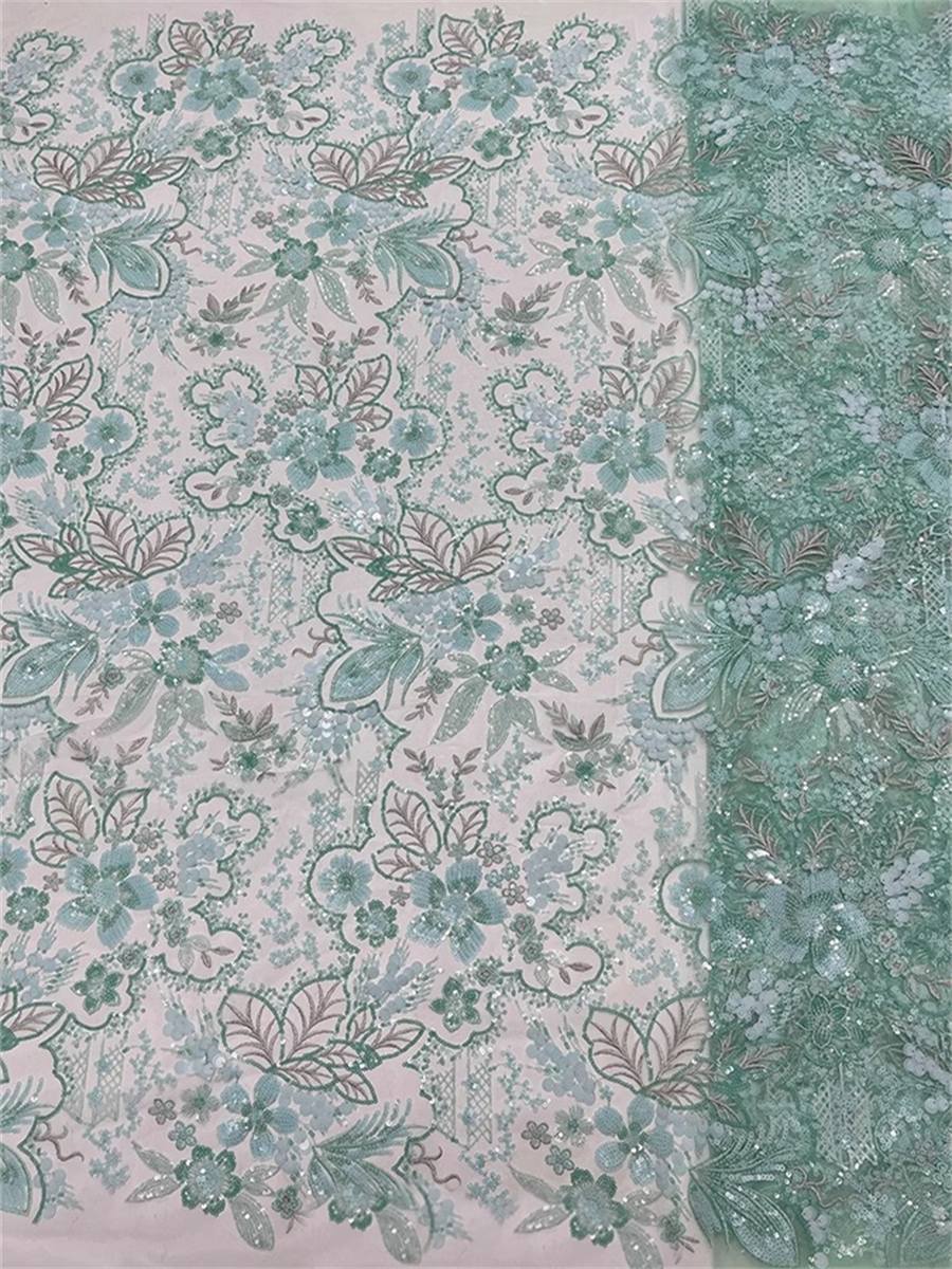 Embroidered Sequin Lace Fabric - 5 Yards | COD JC017