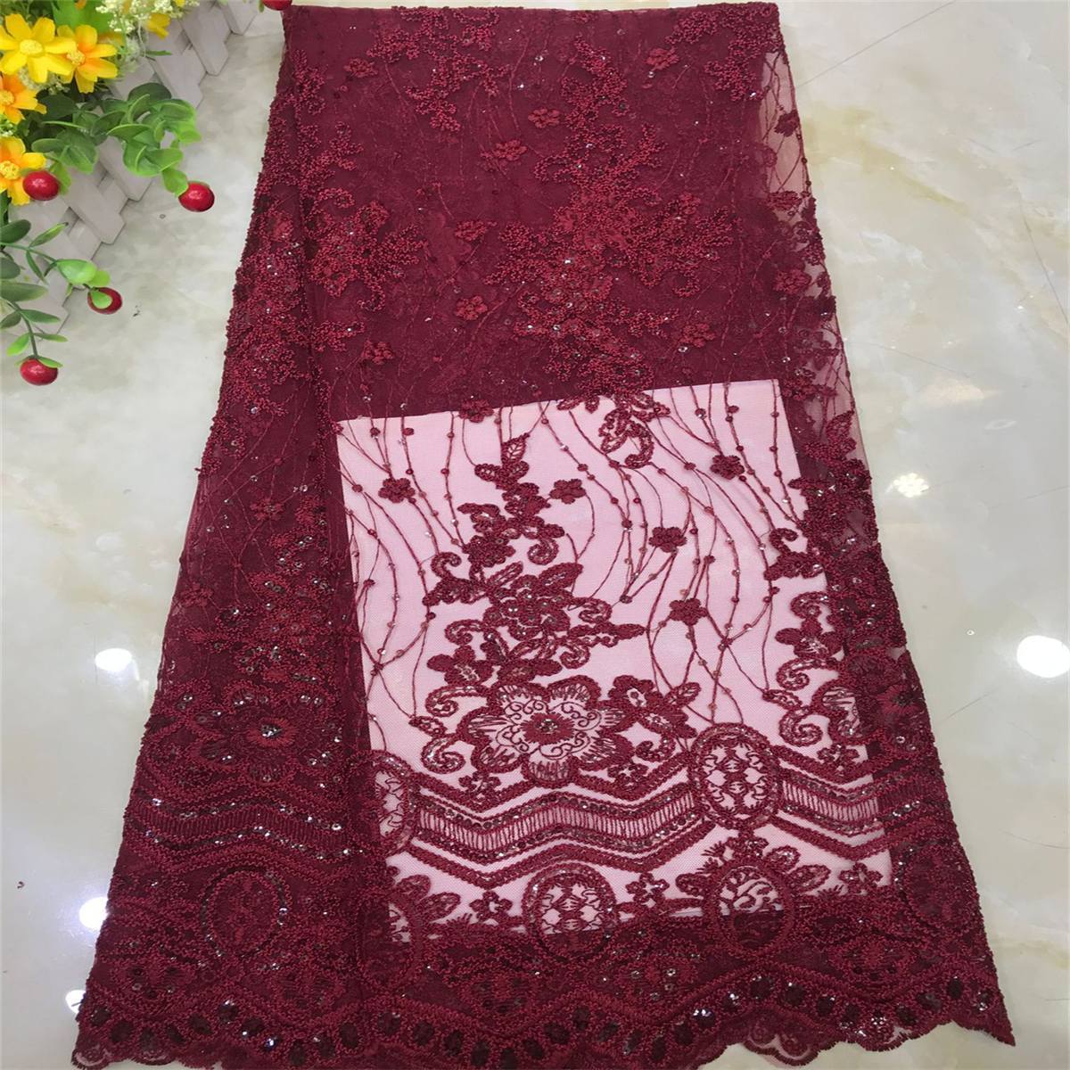 Embroidered Sequin Lace Fabric - 5 Yards | MOD DX012
