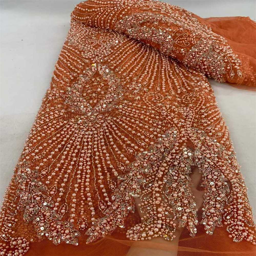 Beaded Tulle Fabric - 5 Yards - Embellished Fabric for Prom Dresses | JX509