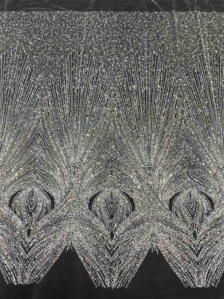 Beaded Tulle Fabric - 5 Yards - Embellished Fabric for Prom Dresses | JX511
