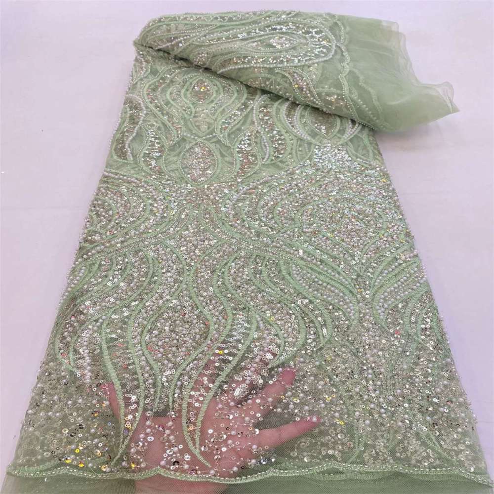 Beaded Lace Fabric - 5 Yards | JJ116