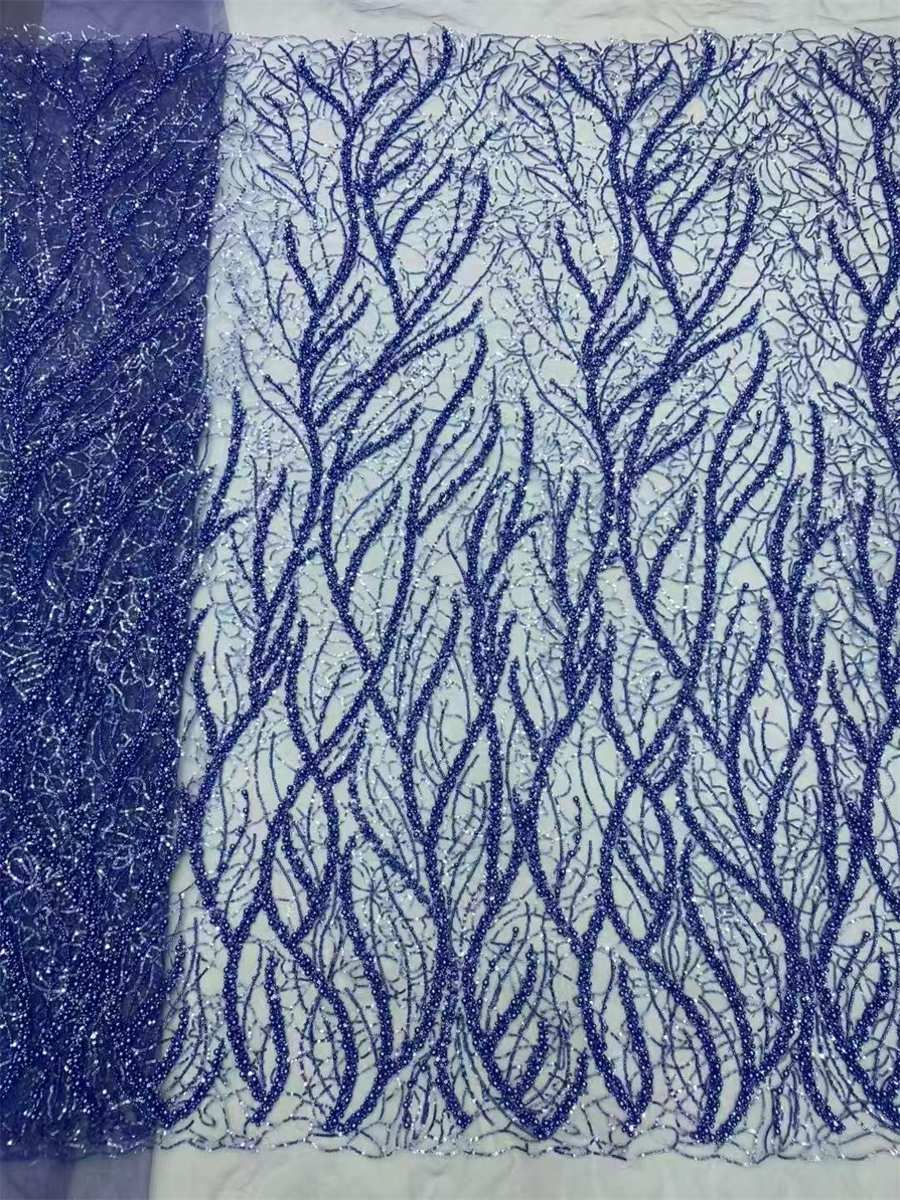 5 Yards Beaded Tulle Lace Fabric ITM JX448