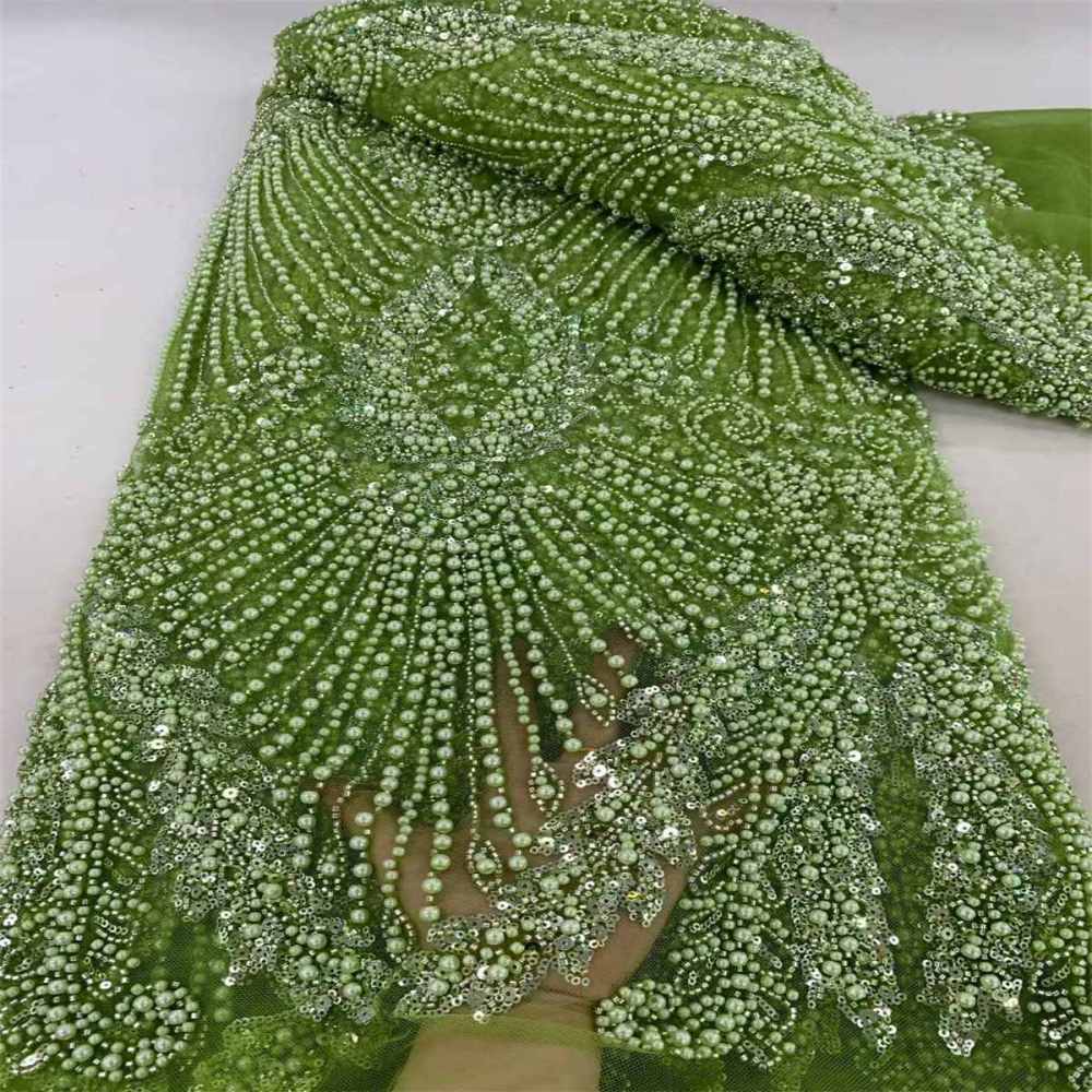Beaded Tulle Fabric - 5 Yards - Embellished Fabric for Prom Dresses | JX509