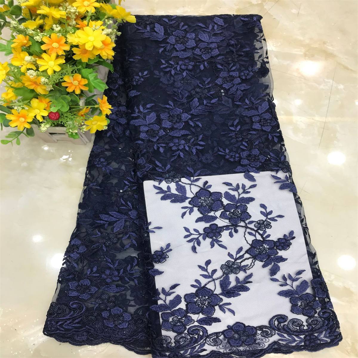 Embroidered Sequin Lace Fabric - 5 Yards | MOD DX016