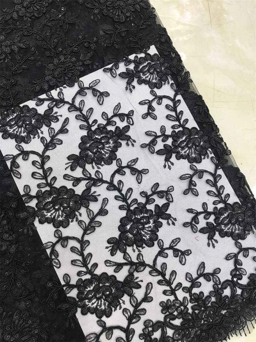 Corded Embroidered Sequin Lace Fabric - 5 Yards | MOD DX018