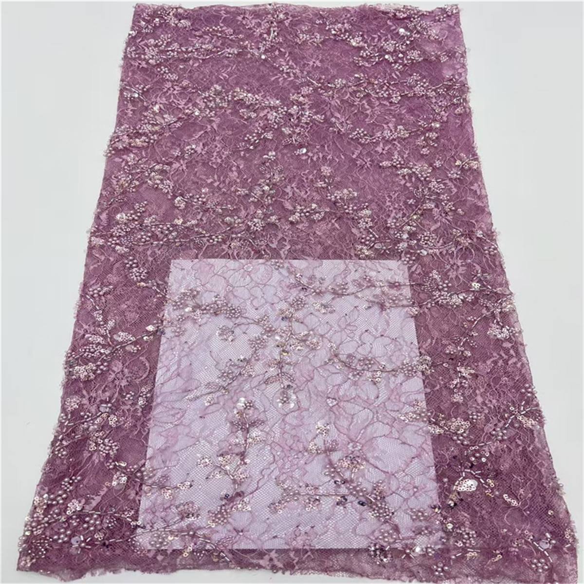 5 Yards Beaded Lace Fabric, ITM JLT206